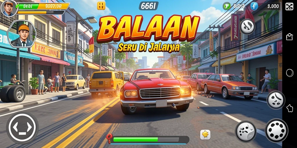 Tampilan menarik dari gameplay balapan di 666I.