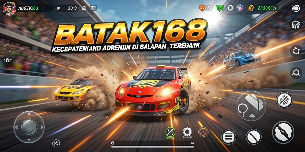 Screenshot utama BATIK168 menunjukkan pengalaman balapan yang mendebarkan.