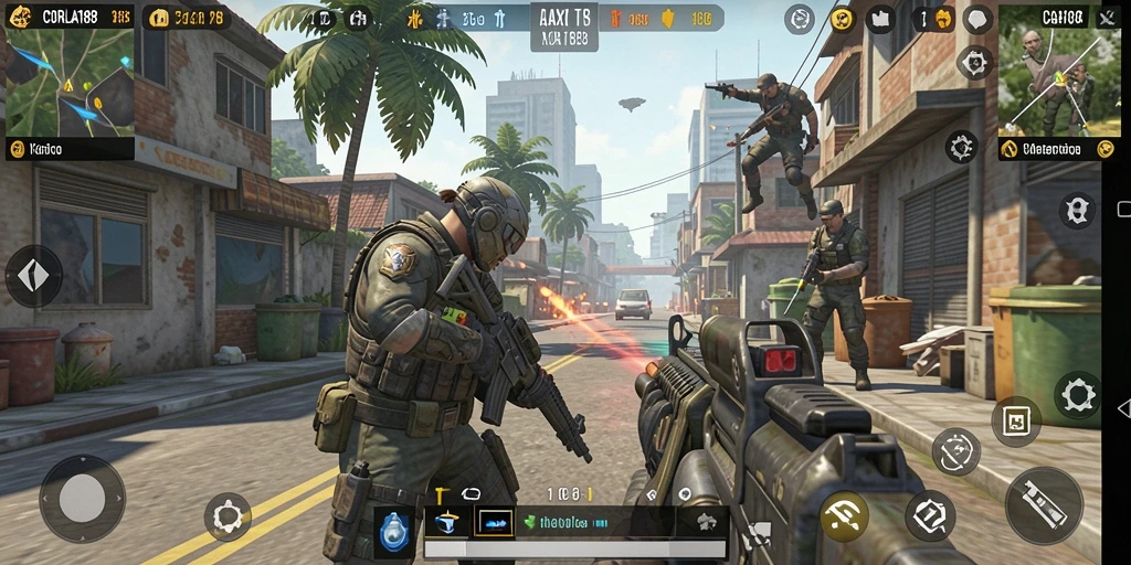 Screenshot gameplay CORLA188 yang menunjukkan aksi tembak-menembak seru.