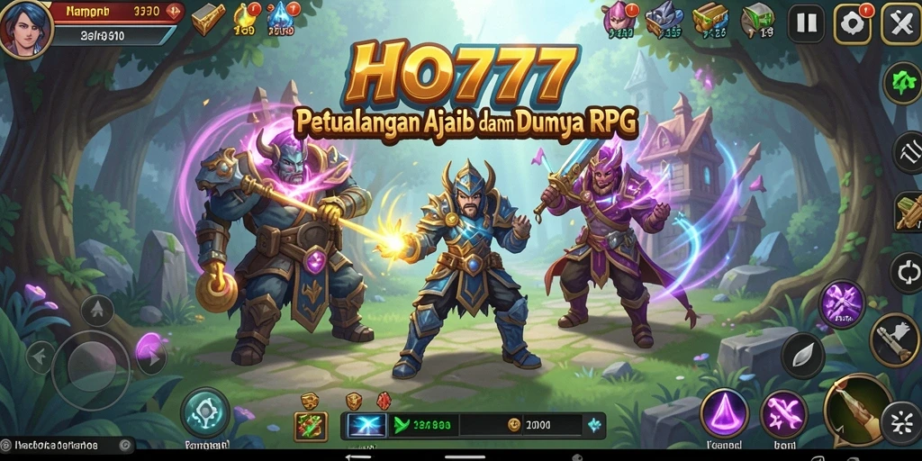 Tampilan utama HO777 menampilkan aksi RPG yang mendebarkan.