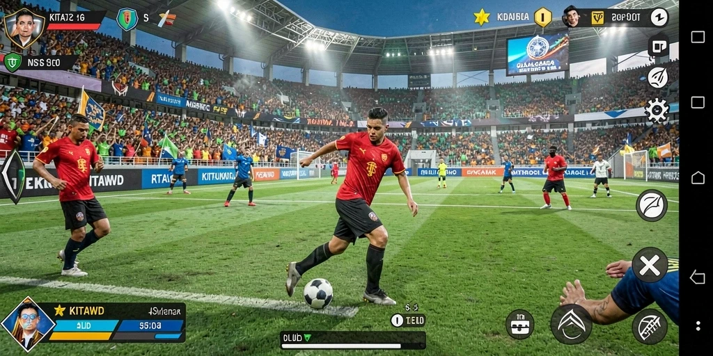 Tampilan gameplay KITAWD yang seru dan penuh aksi olahraga.