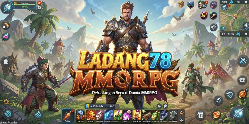 Tampilan gameplay memukau dari LADANG78 yang menggambarkan petualangan MMORPG.