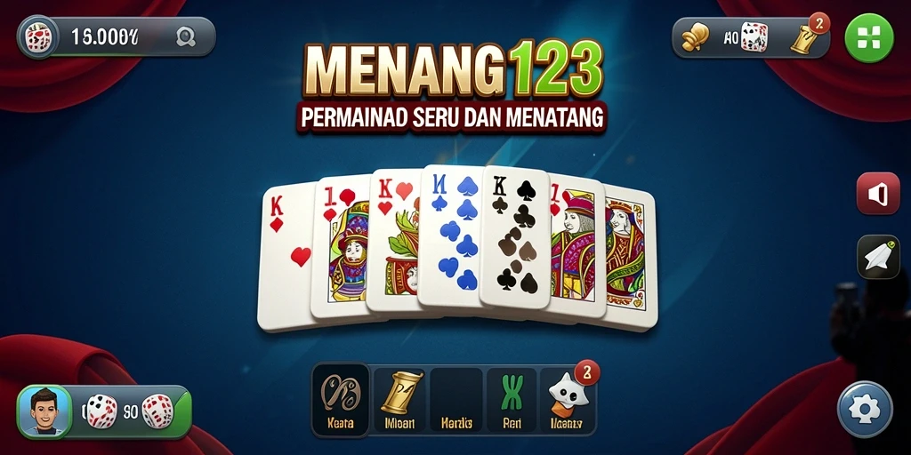 Tampilan seru gameplay Domino dalam MENANG123.