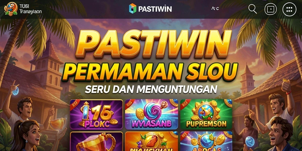 Tampilan screenshot utama PASTIWIN yang menampilkan keseruan gameplay Slot.