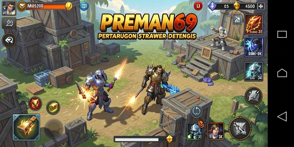 Tangkapan layar menampilkan serangan strategi yang intens di <strong>PREMAN69</strong>.