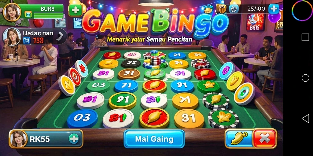 Tampilan menarik dari gameplay RK55 yang penuh keseruan Bingo.