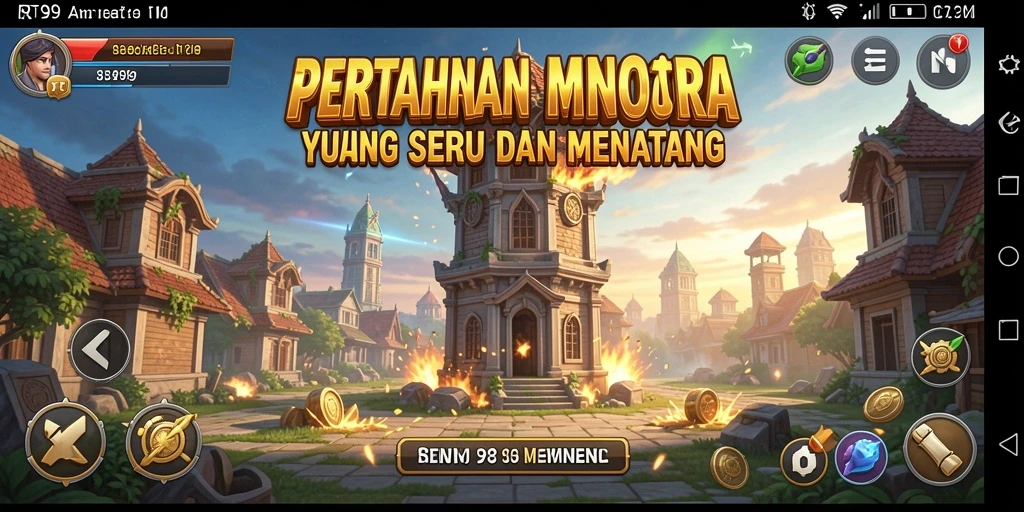 Gameplay RT99 yang menantang dalam mode Tower Defense.