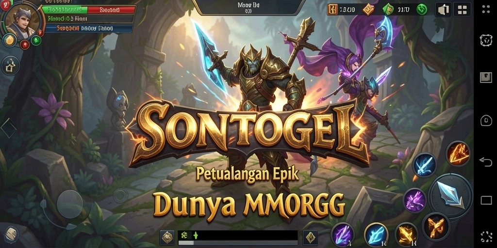 Screenshot dari gameplay SONTOGEL yang menampilkan aksi petualangan MMORPG.