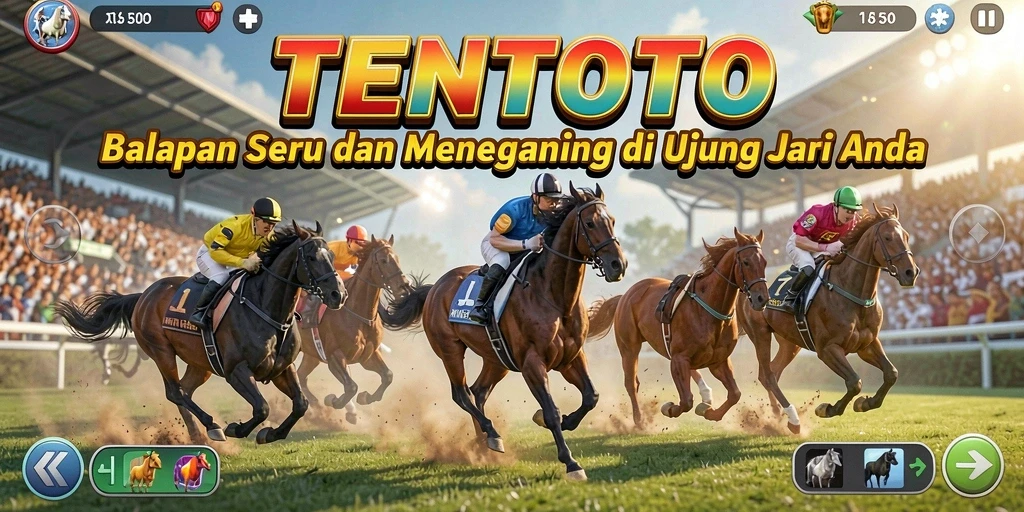 Gameplay seru TENTOTO menampilkan balapan penuh aksi dan kecepatan.